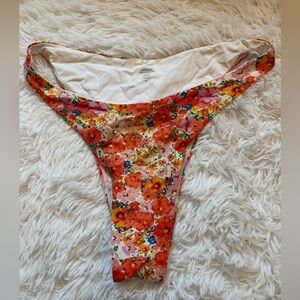 Monday Swimwear Floral Bikini Bottoms - Orange, Pink & Green